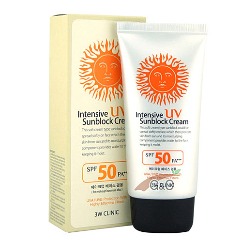 3W CLINIC Intensive UV Sunblock Cream SPF 50 PA+++