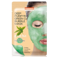 PUREDERM Deep Purifying Green O2 Bubble Mask Green Tea