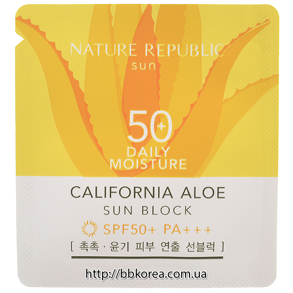 Пробник Nature Republic California aloe sun block daily moisture SPF50+ PA+++