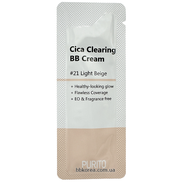 Пробник PURITO Cica Clearing BB Cream - корейський BB крем для обличчя