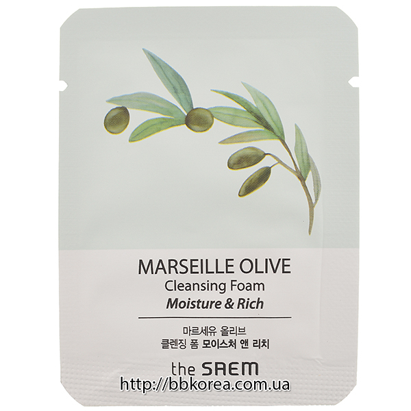 Пробник The Saem Marseille Olive Cleansing Foam - Moisture & Rich