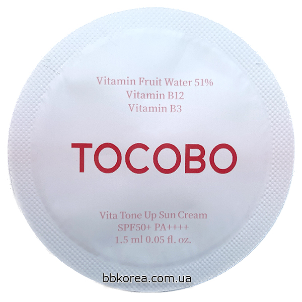 Пробник TOCOBO Vita Tone Up Sun Cream SPF50+ PA++++