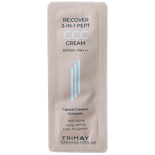 Пробник TRIMAY Re:cover 3-in-1 Pept CCC Cream SPF50+PA+++